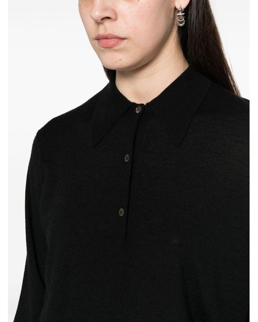 Prada Black Maglia Polo Maniche Lunghe