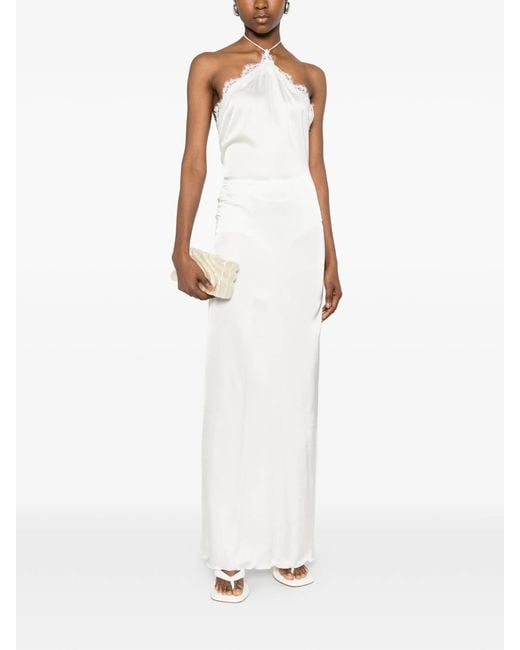 Oseree White Bridal Necklace Dress