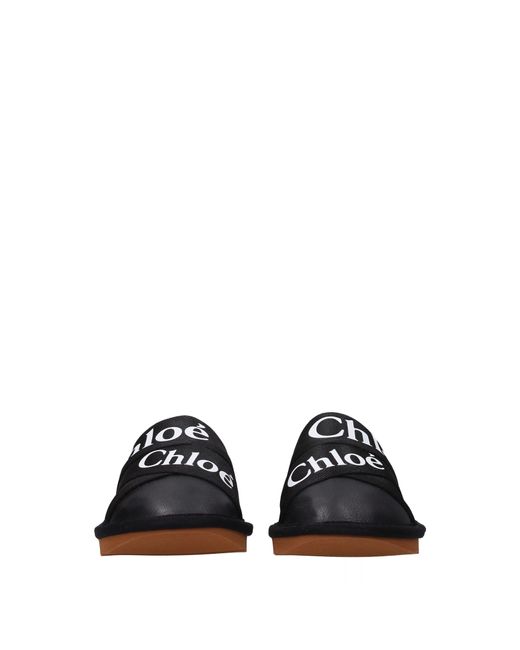 Chloé Black Slippers And Hooves Leather for men