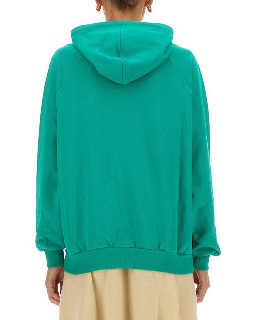 Sunnei Green Sweatshirt With Logo