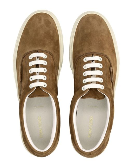 Tom Ford Brown Jude Suede Sneakers for men