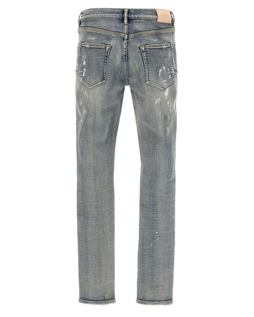 Purple Blue Slim Fit Jeans for men