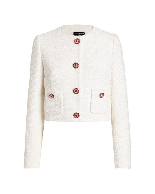 Dolce & Gabbana White Cotton Jacket