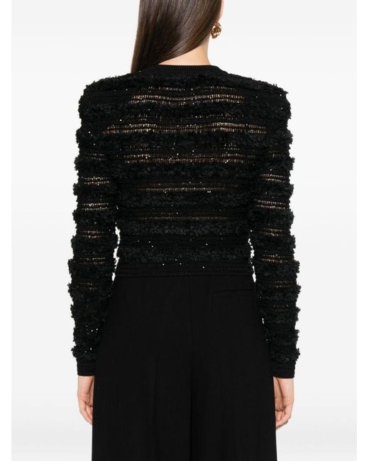 Balmain Black Tweed Cardigan