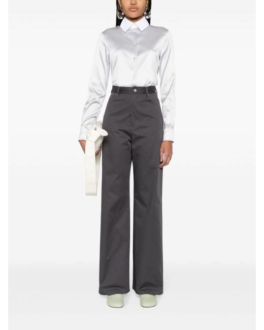 Loewe Blue High-Waisted Cotton Trousers