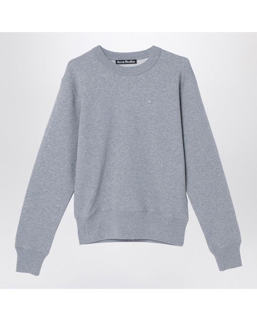 Acne Gray Sweatshirt With Small Logo Patch