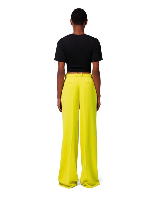 Elisabetta Franchi Yellow Cedar Wide Leg Pants
