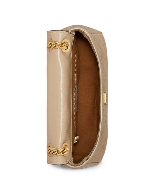 Tory Burch Natural Small Charlie Quilted Shoulder Bag