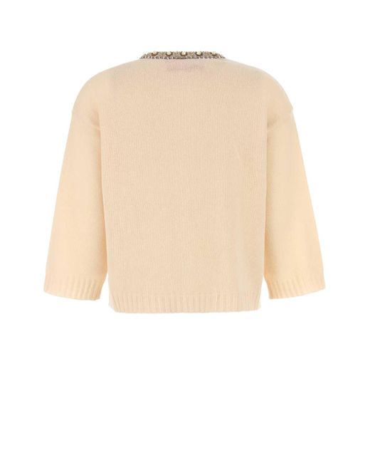 Valentino Garavani Natural Cream Wool Sweater