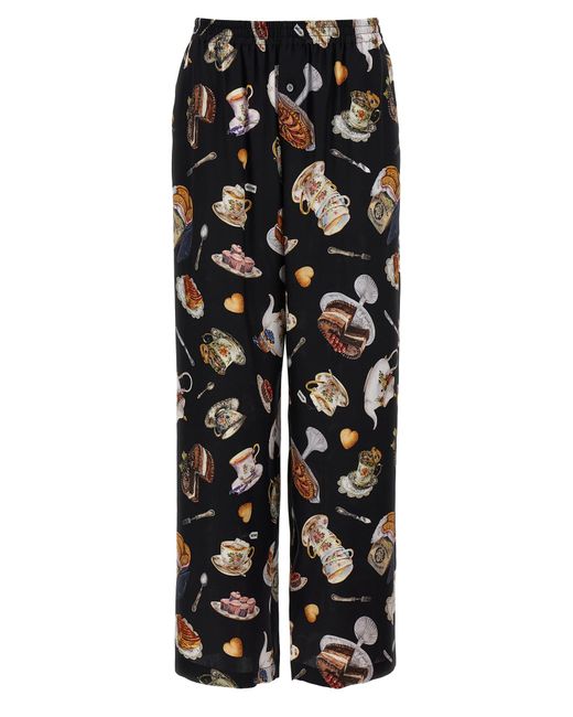 Moschino 'tea Time' Printbroek in het Black