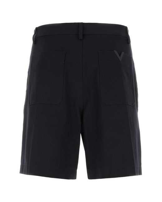 Valentino Garavani Black Midnight Stretch Cotton Bermuda Shorts for men