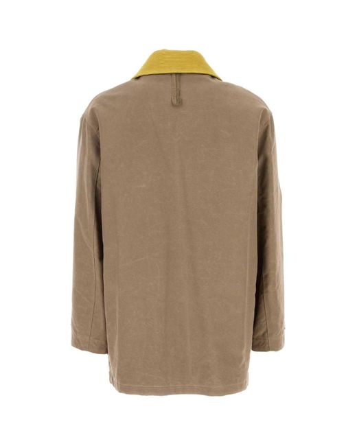 Fendi Brown Cappuccino Canvas Coat for men