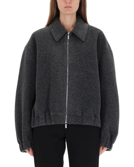 Helmut Lang Black Solid Shirt Collar Jacket