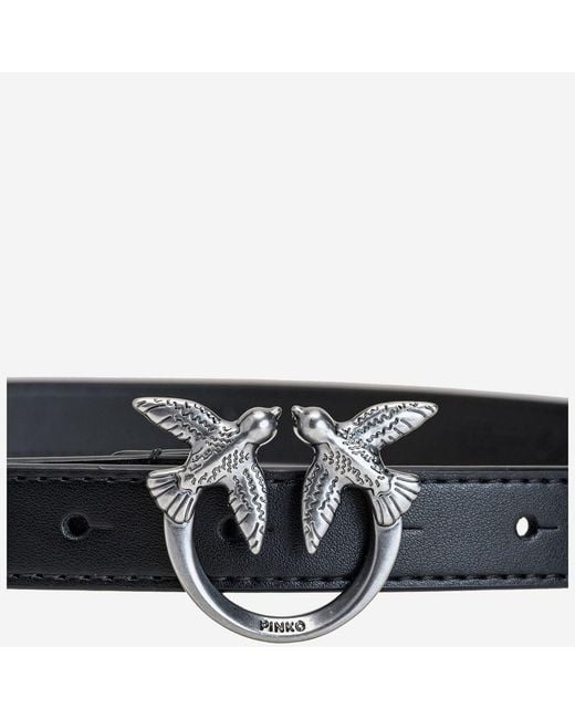 Pinko Black Love Berry Leather Belt