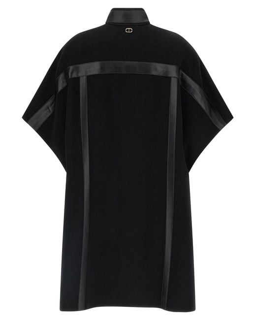 Twinset Black Wool Cape