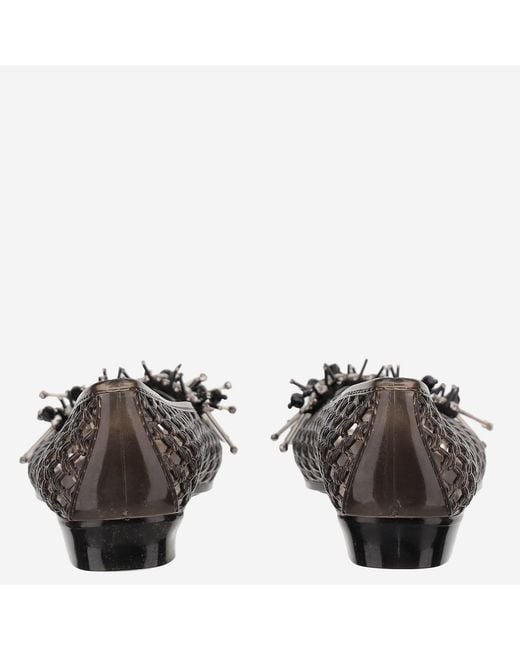 HEAVENLY JELLY Black Transparent Ballerina Flats With Decoration
