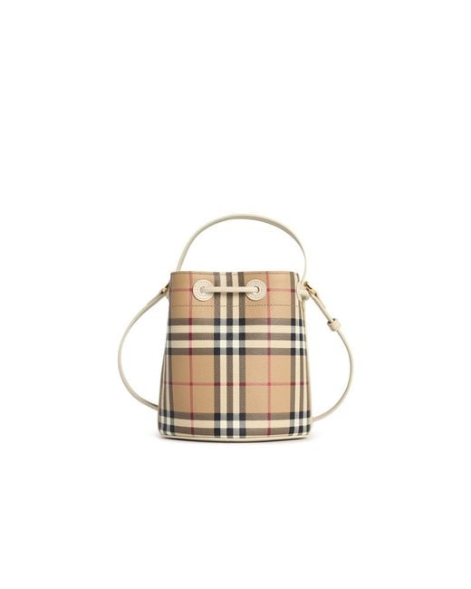 Burberry Metallic 'Vintage Check' Bucket Bag