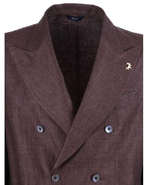 Tombolini Brown Marrone Zero Gravity Linen Suit for men