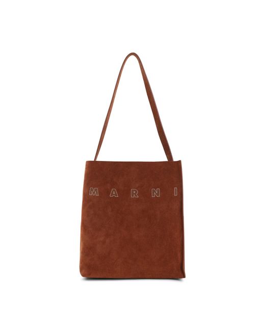 Marni Brown Small Museo Hobo Bag