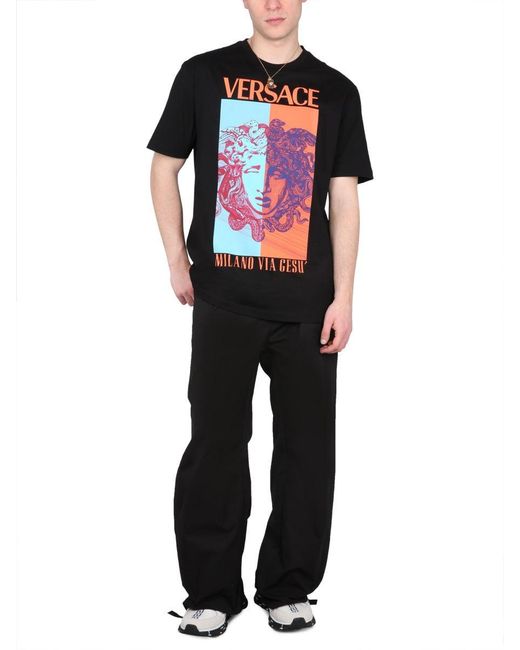 Versace Black Drawstring Pants for men