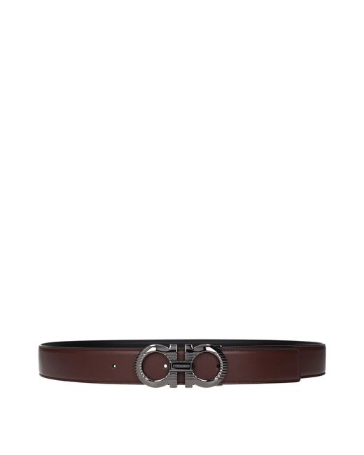 Ferragamo Multicolor Cinture Uomo Pelle Marrone/Nero