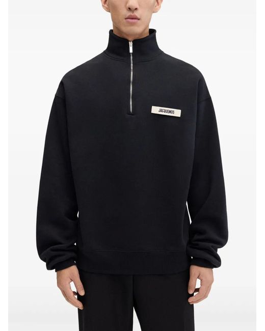 Jacquemus Natural Logo Polo Collar Sweatshirt