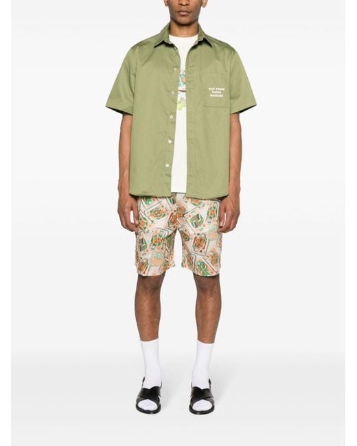 Drole de Monsieur Natural Jeu De Cartes Linen Blend Shorts for men