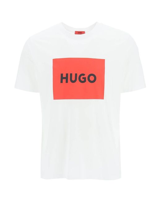 HUGO Dulive T -shirt Met Logobox in het Red voor heren