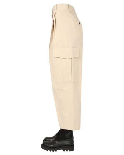 Givenchy Natural Cotton Cargo Pants With Metal Details