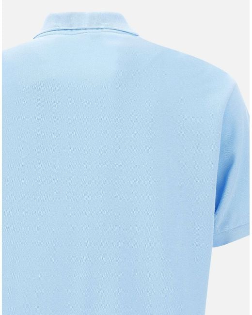 Lacoste Katoenen Piquet Poloshirt In Poederblauw in het Blue voor heren