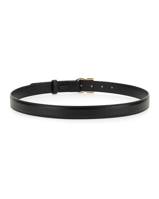 Dolce & Gabbana Black Elegant 2.5 Cm Fibbia Logo Belt For