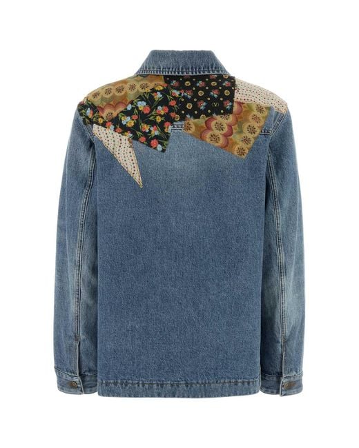 Valentino Garavani Blue Denim Padded Jacket