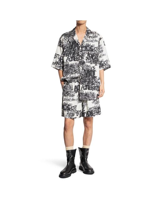 Acne Black Printed Button-Up Shirt for men