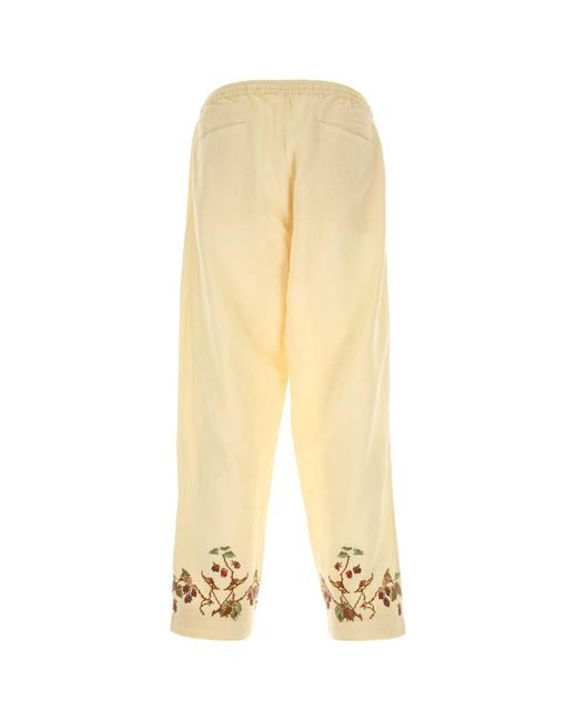 BAZISZT White Cream Cotton Blend Avian Pant