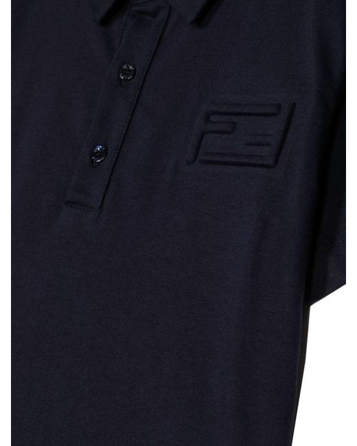 Fendi Blue Polo With Logo