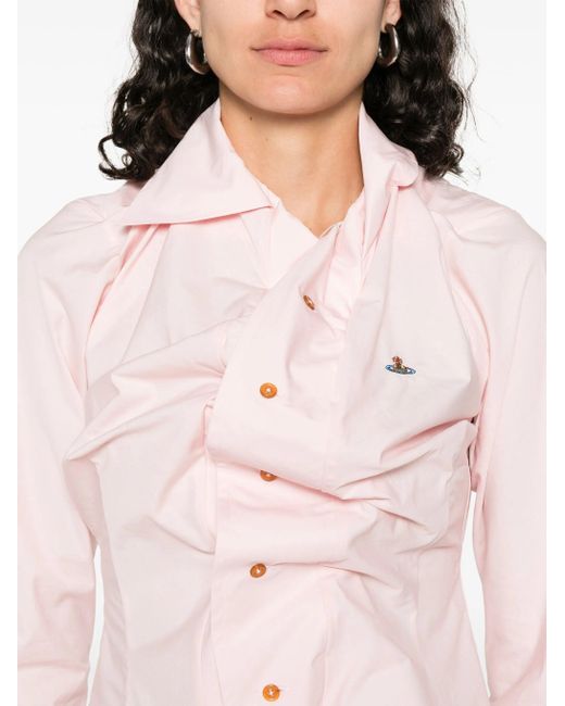 Vivienne Westwood Pink Hemd Mit Raffung