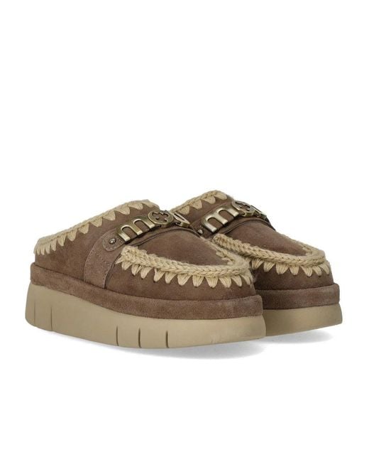 Mou Brown Bounce Welt Suede Elephant Clog
