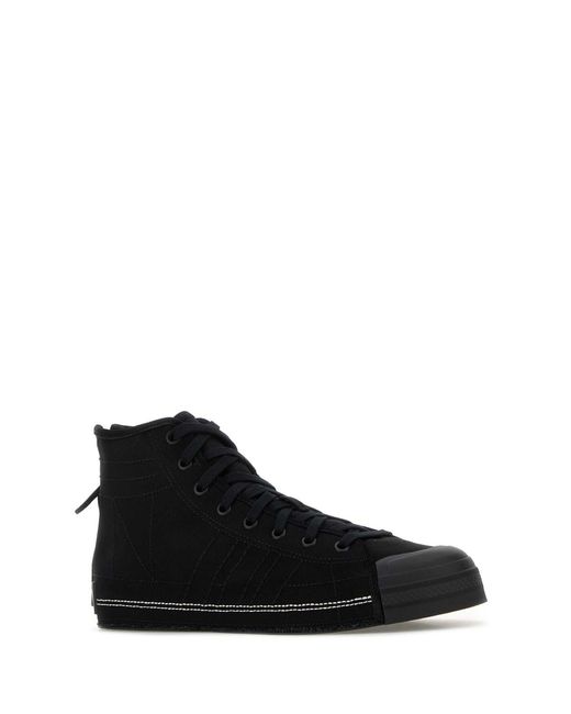 Y-3 Black Canvas Nizza Hi Sneakers