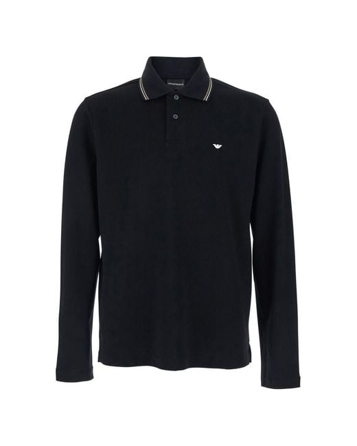 Emporio Armani Blue Logo Cotton Polo Shirt