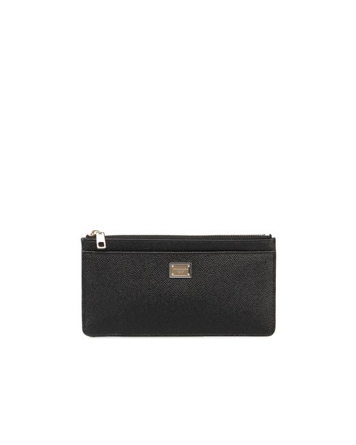 Dolce & Gabbana Black Logoplaque -Geldbörse