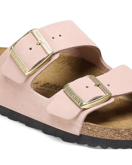 Birkenstock Pink Ciabatta Arizona Suede Leather Light Calzata S