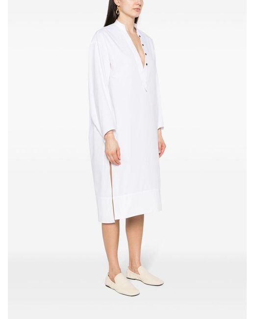 Khaite White Brom Cotton Tunic Dress