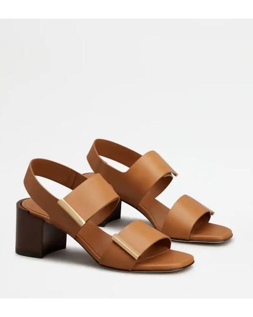 Tod's Brown Leather Sandals