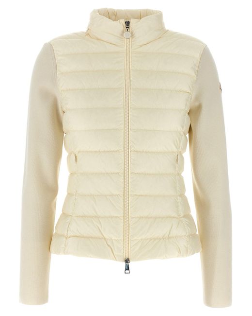Moncler Natural Zwei Material Cardigan