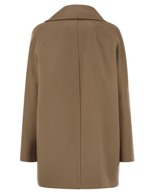 Max Mara Natural Kent Double Breasted Wool Caban