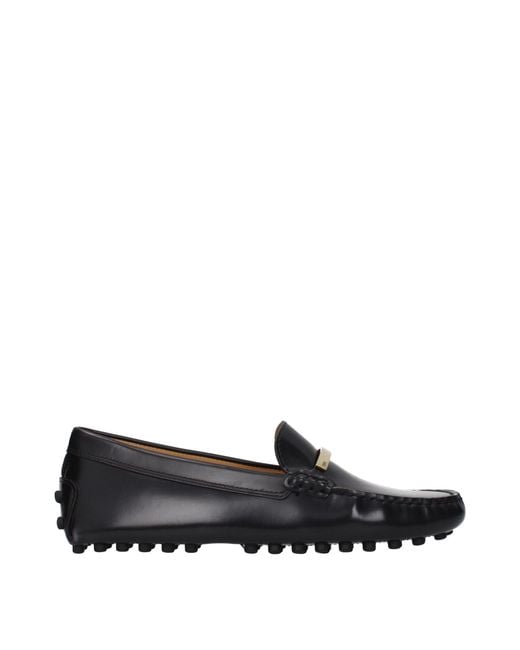 Tod's Black Moccasins/Graphite Leather