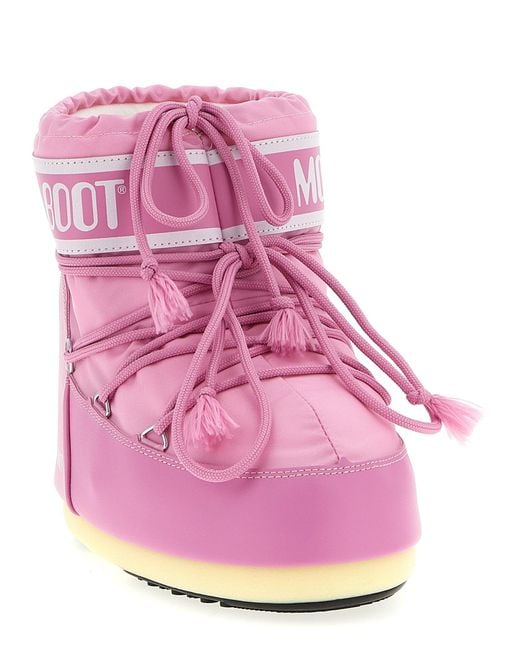 Moon Boot Pink 'Icon Low' Ankle Boots