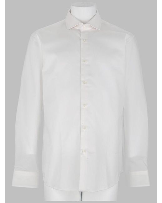 Boss White Classic Long Sleeve Dress Shirt for men