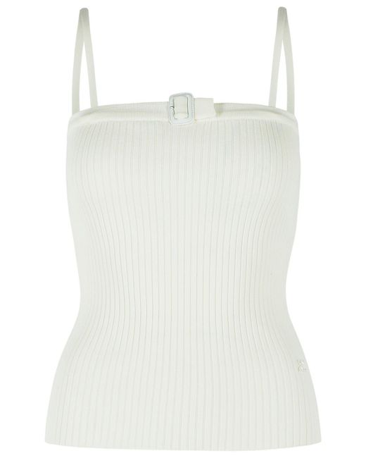Courreges White 'Buckle' Tank Top