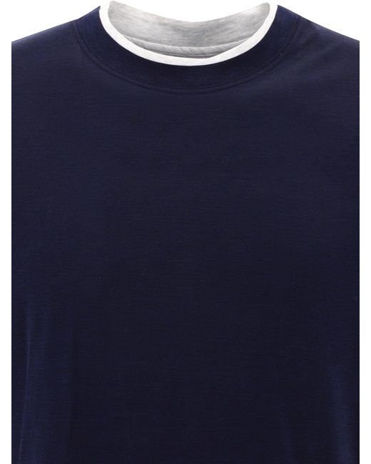 Maglietta "Stradata finta" di Brunello Cucinelli in Blue da Uomo